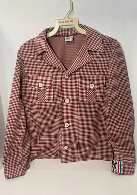 Vintage NOS Billy The Kid Checkered Shirt Red With Tags & Hanger RARE Size 18 - Image 1 of 4