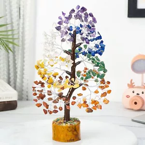 7 Chakra Tree Crystals Home Decor Money Tree Healing Crystals Artificial Tree... - Picture 1 of 9