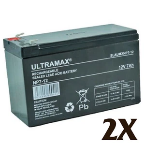 2X Sistema di allarme casa 12V 7AH backup NP7-12 batteria sostituisce 6Ah 8Ah 9Ah - Foto 1 di 3