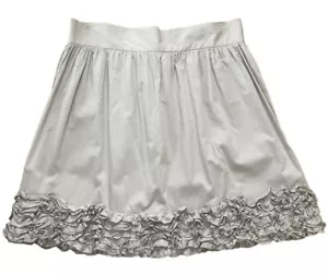 French Connection Gray Ruffled Skater Skirt Size 10 Lined 100% Cotton Y2K - Picture 1 of 4