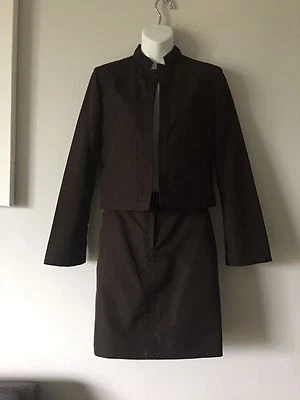 Auténtico Traje Chaqueta Falda Marrón Gianfranco Ferre Talla 42 EE. UU. 4 Hecho en Italia Foto 1 de 4