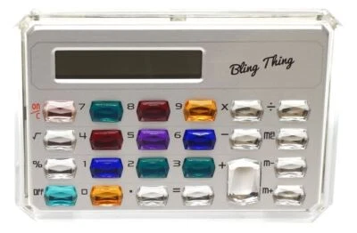 Speert Gemstone Calculator 2 COLOR CHOICES Crystal Buttons Blue Red Purple Pink - Image 1 of 4