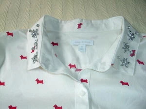 Blusa Top Charter Club Scottie Scotty Perros/Estrás Talla Grande 18 Nueva con Etiquetas - Imagen 1 de 8