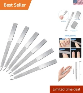 Juego de limas de uñas de diamante de doble cara - 6 tampones duraderos de acero inoxidable para uñas - Imagen 1 de 10