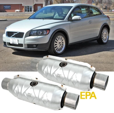 2件装2.5英寸催化转换器EPA批准带隔热罩适用于沃尔沃C30 2.5L — 第 1/4 张图片