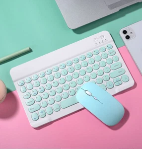 Bluetooth keyboard mouse suit mute Rechargeable Portable for iOS Windows Android - Picture 1 of 14