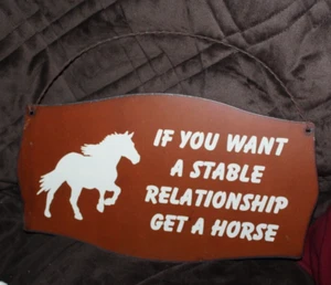 Si quieres una relación estable consigue un letrero de decoración caballo-metal - Imagen 1 de 1