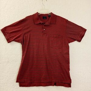 Izod Polo Shirt Mens Medium Red Short Sleeve Double Mercerized
