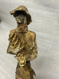 Vtg Mexico Paper Machete Figure Man With Straw 14 Inches Tall 04 - Picture 1 of 6