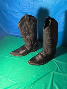 Men's Ostrich Black Western Boots Size 8D - Picture 1 of 9