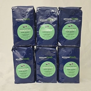 6 PACK 12oz Sumatra Whole Bean Coffee Sustainable Dark Roast for Coffee Lovers - Picture 1 of 5