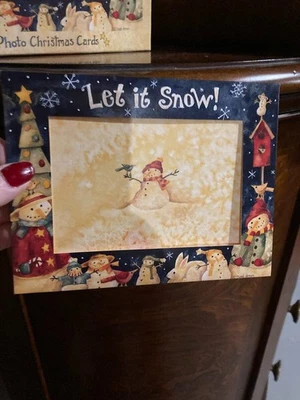 Lang Main Street Press "Let it Snow" Conjunto de 12 Cartões de Natal Foto Na Caixa Antigo - Imagem 1 de 4