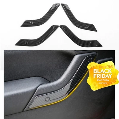 Carbon Fiber Interior Door Handle Cover Trim  4Door for Jeep Wrangler JK 2011-17 - Image 1 of 4