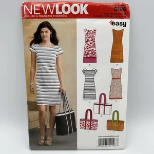 NewLook 0126 Sewing Pattern Misses Dress and Large Tote Bag Size A 10 - 22 Uncut - Picture 1 of 8