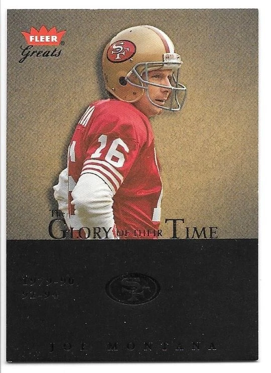 JOE MONTANA SERIAL /1987 2004 FLEER GREATS THE GLORY OF THEIR TIME 4 SF 49ERS - Image 1 of 1