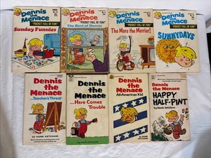 LOT OF EIGHT DENNIS THE MENACE FAWCETT COMIC BOOKS. Pocket Full Fun Book - Picture 1 of 3