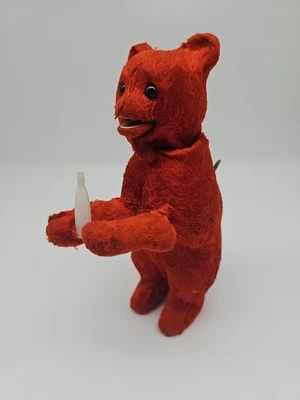 Bär mit Uhrwerk DDR Spielzeug UDSSR trinkender Bär - Bild 1 von 4