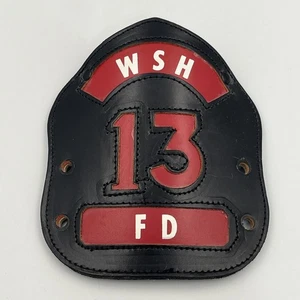 Vintage WSH FD 13 Fireman Fire Dept Leather Helmet Shield M.S.A. CO - Picture 1 of 7