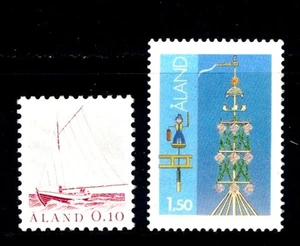 Aland Island Scott #1 & 9 Mint Original Gum Hinged Province Of Finland 1984 - Picture 1 of 2