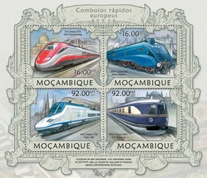 Mozambique - Trenes rápidos - Hoja de 4 sellos - 13A-1166 - Imagen 1 de 1