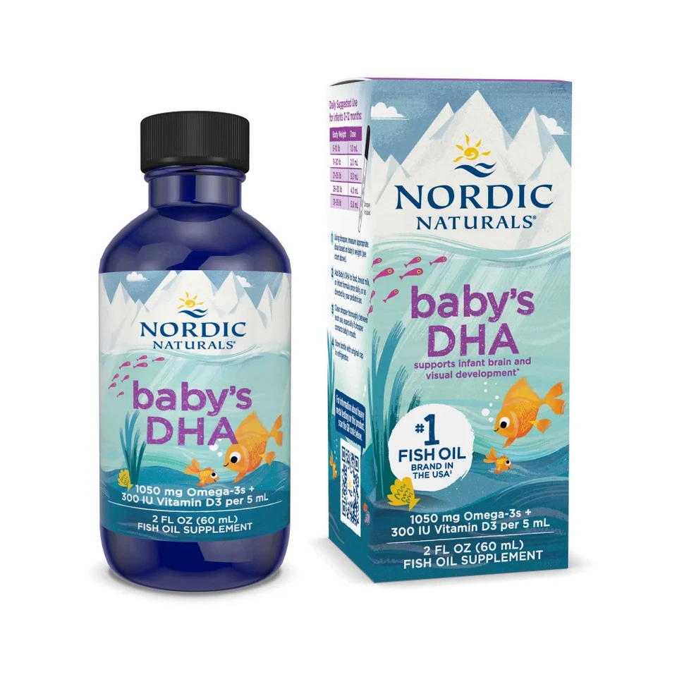 Nordic Naturals Baby's DHA líquido - omegas, vitamina A y D3 para el desarrollo, 2 oz Foto 1 de 4