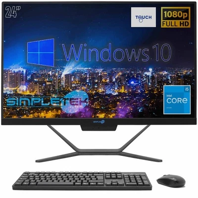 AIO ALL IN ONE Touch Screen I5 24" Windows 10 4GB 120GB Full HD PC Computer - Image 1 of 4