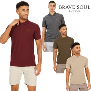 Brave Soul Men’s Polo Shirt Short Sleeve Casual Golf Tennis Cotton Top UK S-XXL - Picture 1 of 13