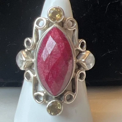 Nicky Butler RAJ LIMITED Collection Ruby Citrine 925 Sterling Silver Size 9 Ring - Image 1 of 4