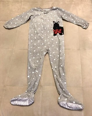 Carters 5T Niñas Pijama Vellón Una Pieza Cremallera Pies Lunares Scottie Vacaciones Foto 1 de 4