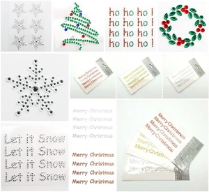 Christmas Stickers - Glitter Diamante Crystal Self Adhesive Xmas Embellishments - Picture 1 of 19