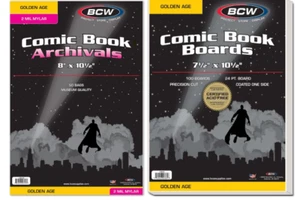 25 BCW Goldenes Zeitalter Comicbuch Archive 2 Mil Mylar Taschen und Bretter - Bild 1 von 5
