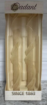Dadant Beeswax Frosted Spiral Tapered Candlesticks Set NOS. #698 - Изображение 1 из 3
