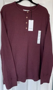 Goodfellow Mens Long Sleeve Shirt Medium Button Knit Burgundy NEW WITH TAGS. - Picture 1 of 4