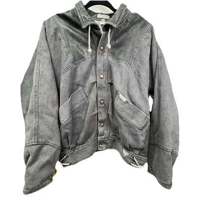 VTG GUESS Georges Marciano Denim Leather Jacket Mens XL (1) Grey Back To Future - Image 1 of 4