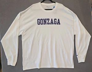 Champion 3XL Herren Gonzaga University College HS Langarm Weiß T-Shirt Neu mit Etikett - Bild 1 von 4