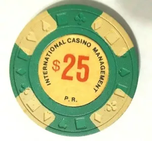 Rare $25 INTERNATIONAL CASINO MANAGEMENT Chip MAYAGUEZ Puerto Rico EWING - Picture 1 of 2