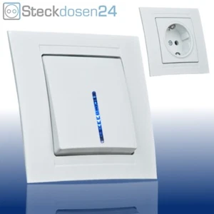 Steckdosen Schuko Steckdose Ausschalter Dimmer Taster Wechselschalter Moderna - Bild 1 von 49
