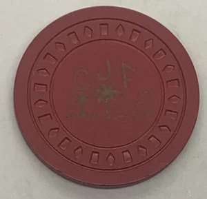 CJF Palmen unbekannt rot NCV Casino Poker Chip DiaSqr Form - Bild 1 von 4
