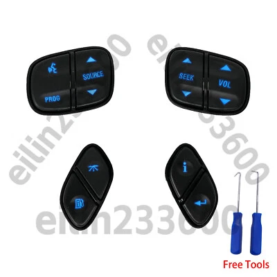 GMC Chevrolet Steering Wheel Buttons Switches Controls Blue LED Backlighting Set — 第 1/4 张图片
