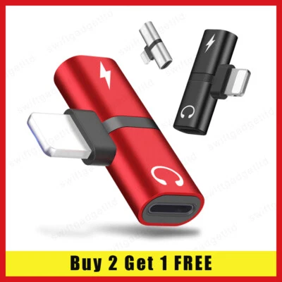 iPhone Headphone Adapter Splitter 2 in 1 Audio Charge Converter for iPhone iPad - Image 1 of 4