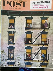1958 April 19 The Saturday Evening Post Vintage Magazine John Falter Adverts VGC - Picture 1 of 3