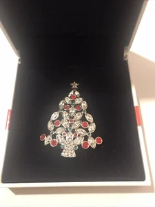 Swarovski Swan Signed Pin Brooch 2002 Christmas Tree Retired - Picture 1 of 7