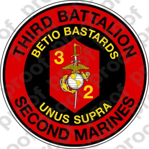 ADESIVO USMC UNIT 3° BATTAGLIONE 2° REGGIMENTO MARINE ooo USMC Lisc n. 20187 - Foto 1 di 1