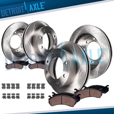 Pastilhas de freio rotores dianteiros traseiros 4WD 14,29" para 2013-22 Ford F-250 F-350 Super Duty - Imagem 1 de 4