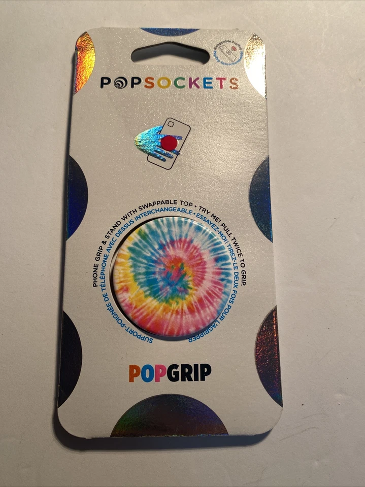 PopSockets Phone Grip Stand TIE DYE PSYCH OUT POPGRIP PopSocket zaf - Image 1 of 2
