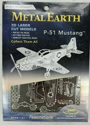 Kit Modelo 3D METAL EARTH ~ AVIÓN MUSTANG P-51 ~ Nuevo ~ ¡Envío Gratis! Foto 1 de 2