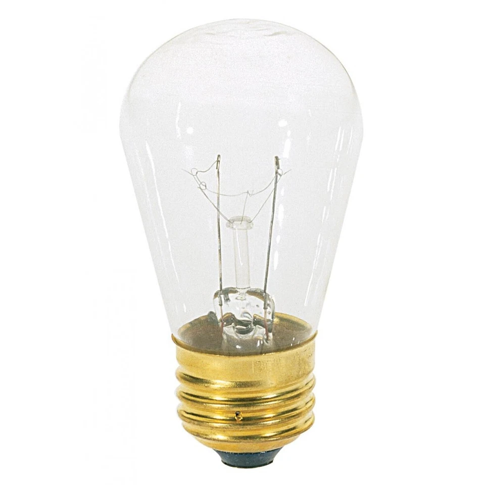 Satco S3965 - 11 Watt S14 Clear Light bulbs - 130 Volt - 2700K (12 Pack) - Image 1 of 1