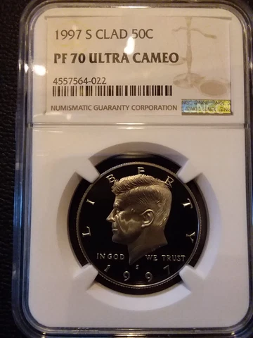 1997-S CLAD NGC PF70 ULTRA CAMEO KENNEDY HALF *** RARE PERFECT  UCAM PROOF *** Cover