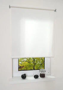 Springrollo Mittelzugrollo Schnapprollo Rollo Weiß Breite 60-200 cm Länge 180 cm - Bild 1 von 8