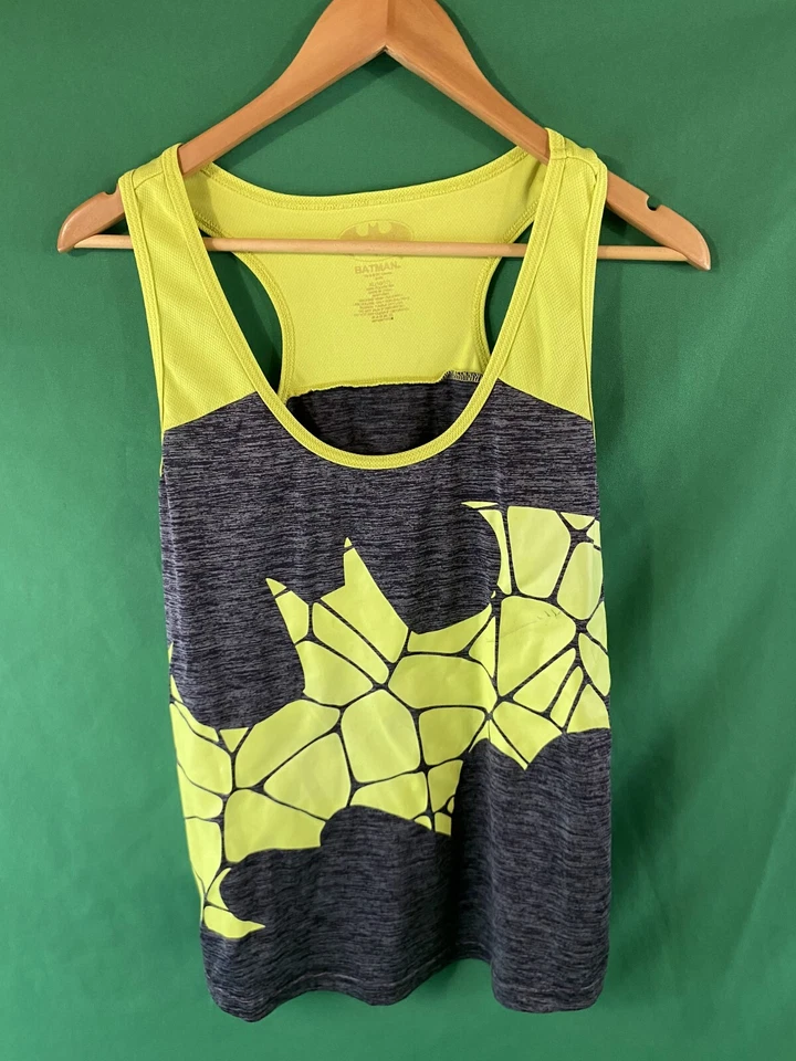 Camiseta sin mangas BATMAN verde neón, negra/gris espalda corredor XL (16/17) logotipo Foto 1 de 4